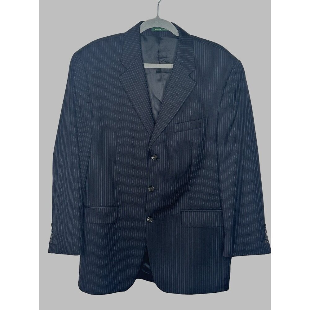 Lauren Ralph Lauren mens black pinstripe wool blazer size 40R